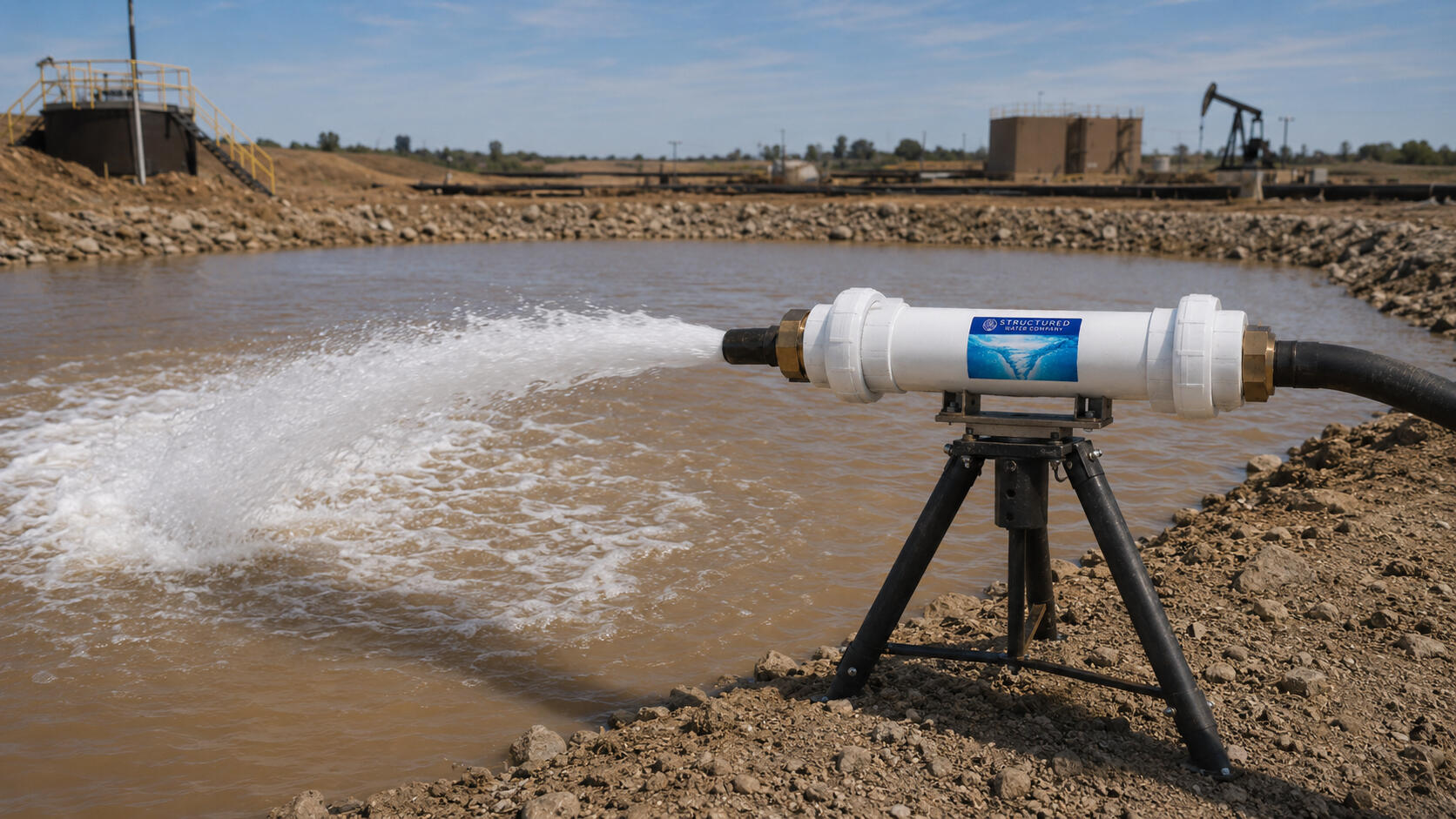 Structured Water Oil and Gas Frac Pond Aeration Structured Water Company Logo